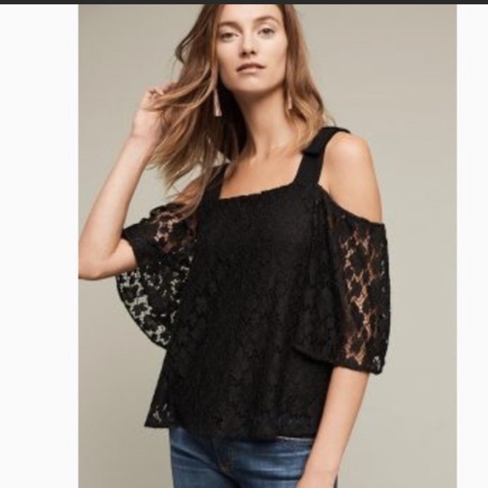 Anthro Sunday in Brooklyn Lace Bow Top